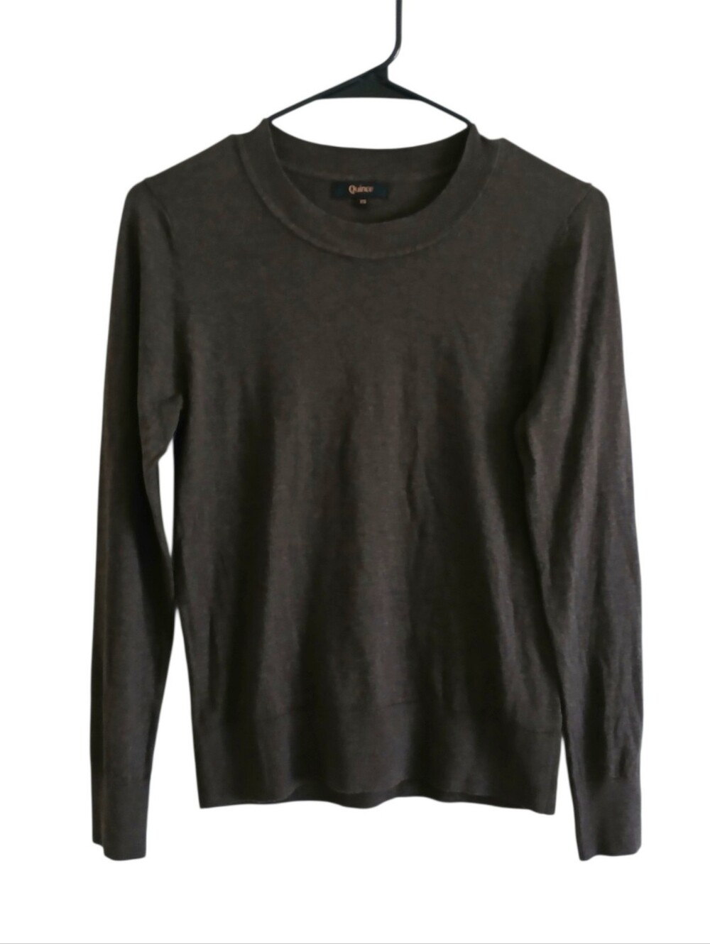 QUINCE Organic Cotton Cashmere Sweater Women's XS Brown Quiet Luxury Lightweight